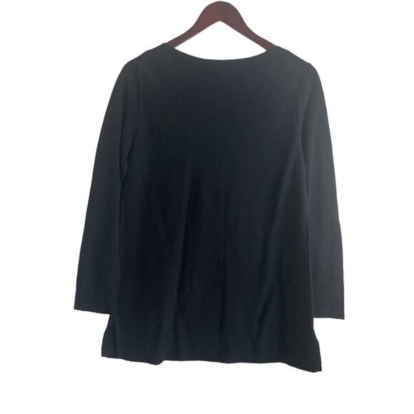 J Jill Women Top S Black Basic Long Sleeve Tunic Long Line Capsule Workwear - Picture 3 of 10